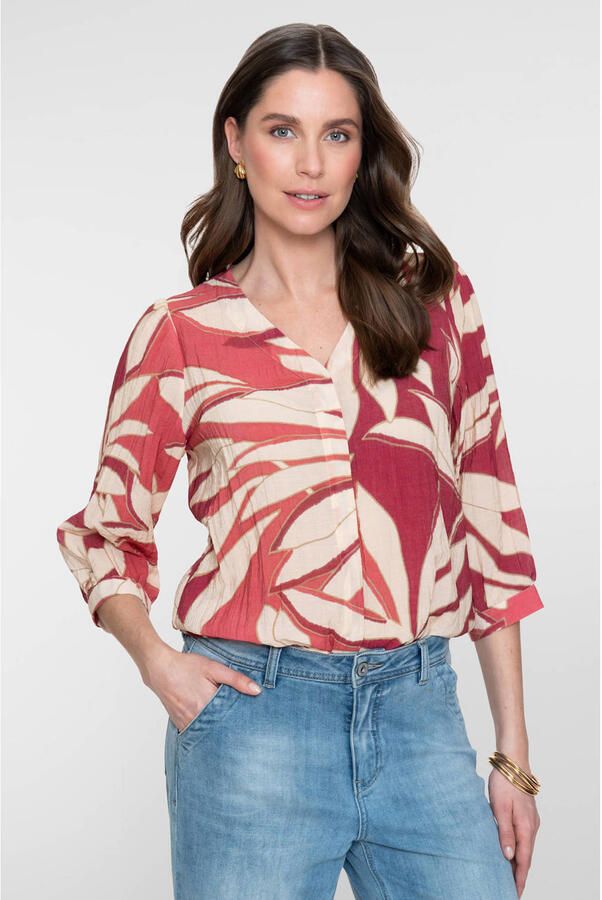 Geisha blousetop koraalrood