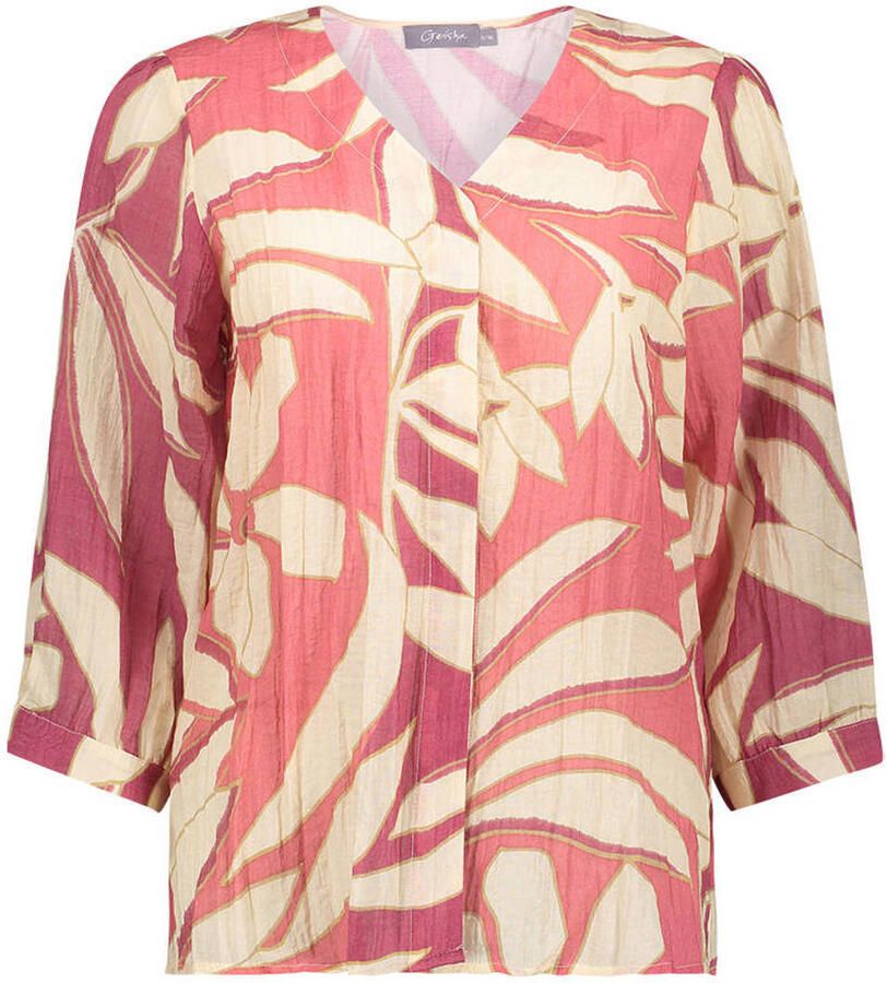 Geisha blousetop koraalrood - Foto 2