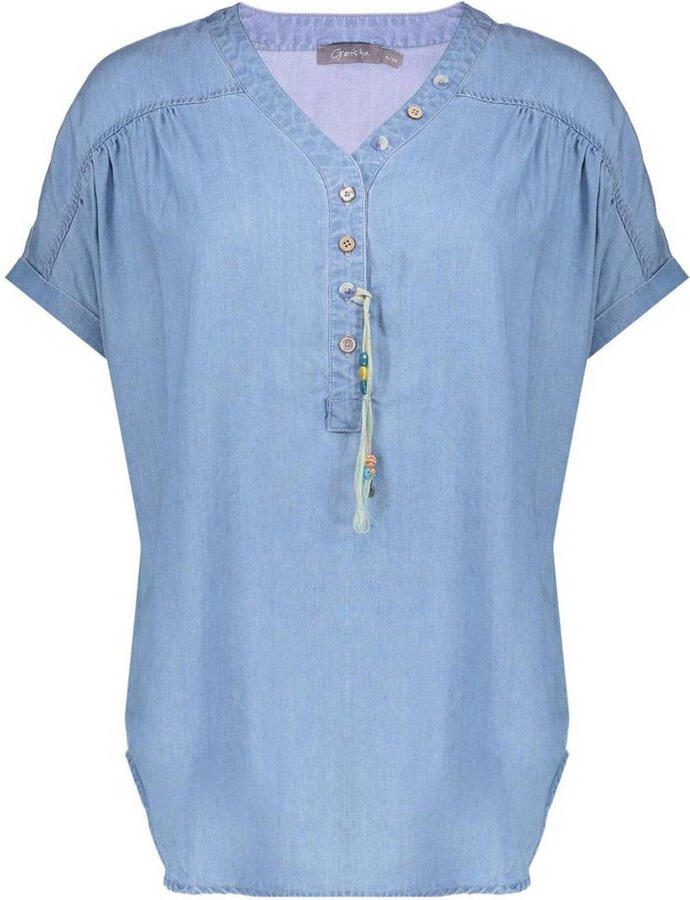 Geisha blousetop medium blue denim