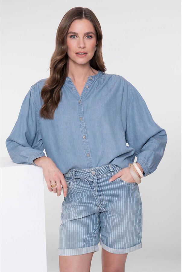 Geisha denim blouse blauw