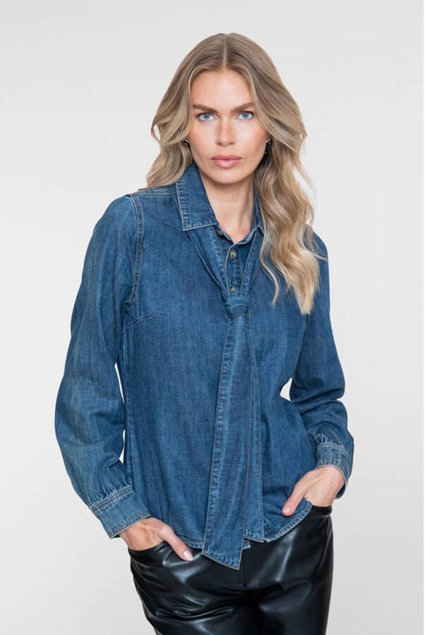 Geisha denim blouse medium blue denim