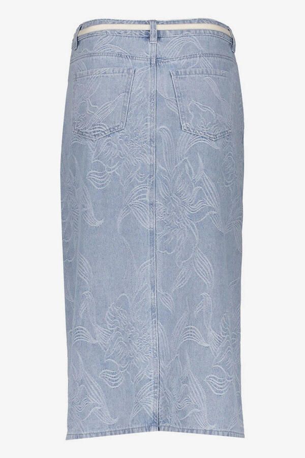 Geisha denim gebloemde spijkerrok light blue denim - Foto 2