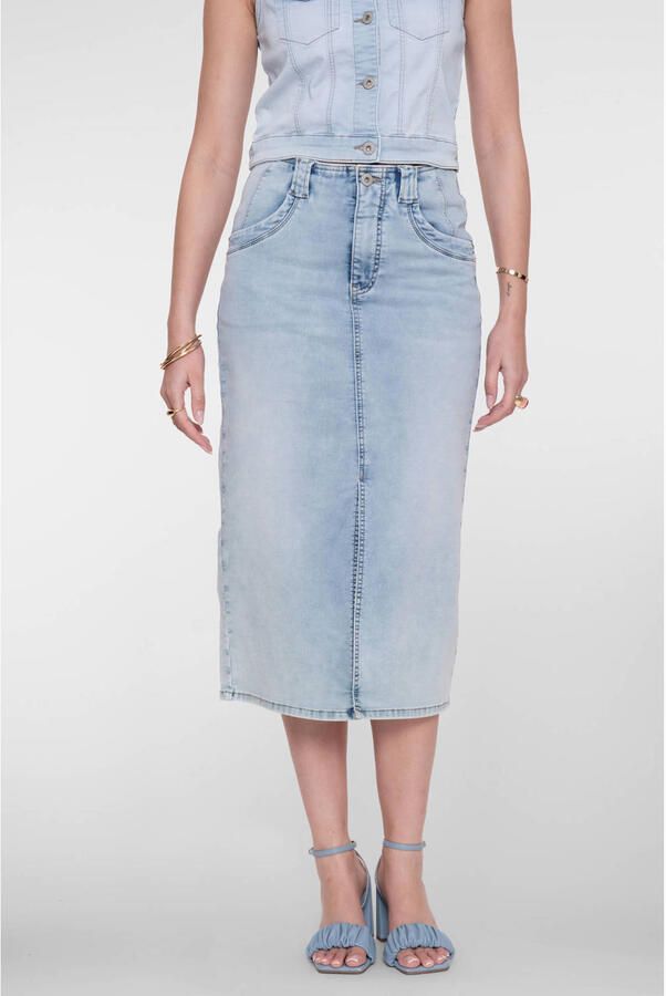 Geisha denim spijkerrok light blue denim