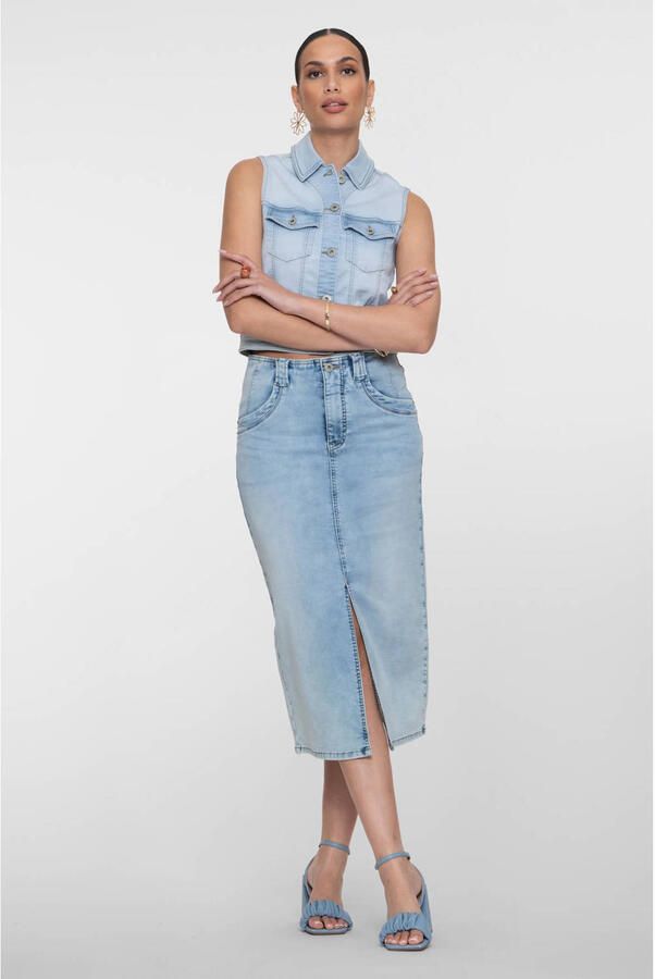 Geisha denim spijkerrok light blue denim - Foto 2