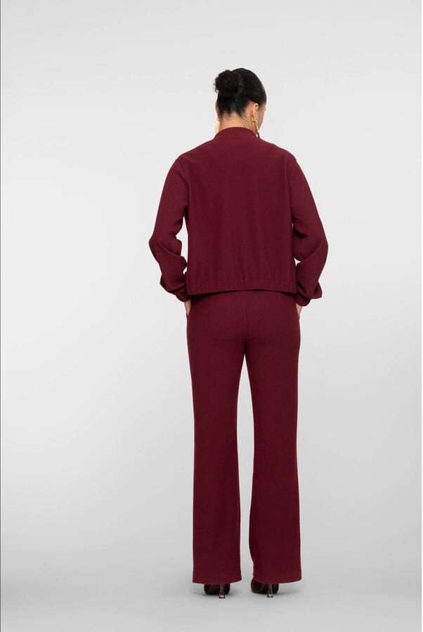 Geisha flared high waist flared broek donkerrood - Foto 2