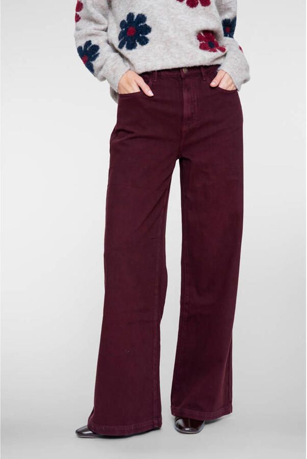 Geisha flared jeans donkerrood