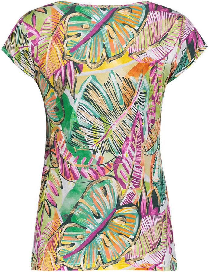 Geisha gebloemd T-shirt groen - Foto 2