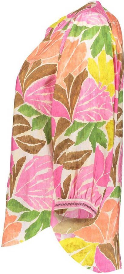 Geisha gebloemde blouse roze - Foto 3