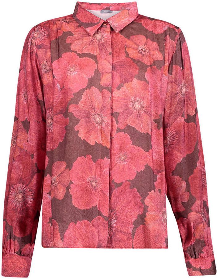 Geisha gebloemde blouse roze