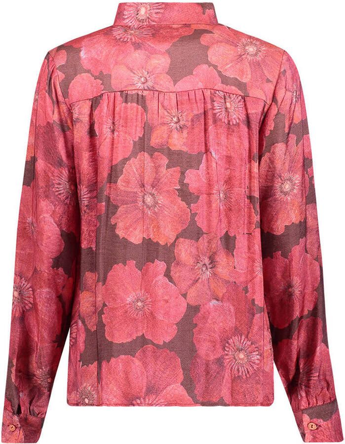 Geisha gebloemde blouse roze - Foto 2
