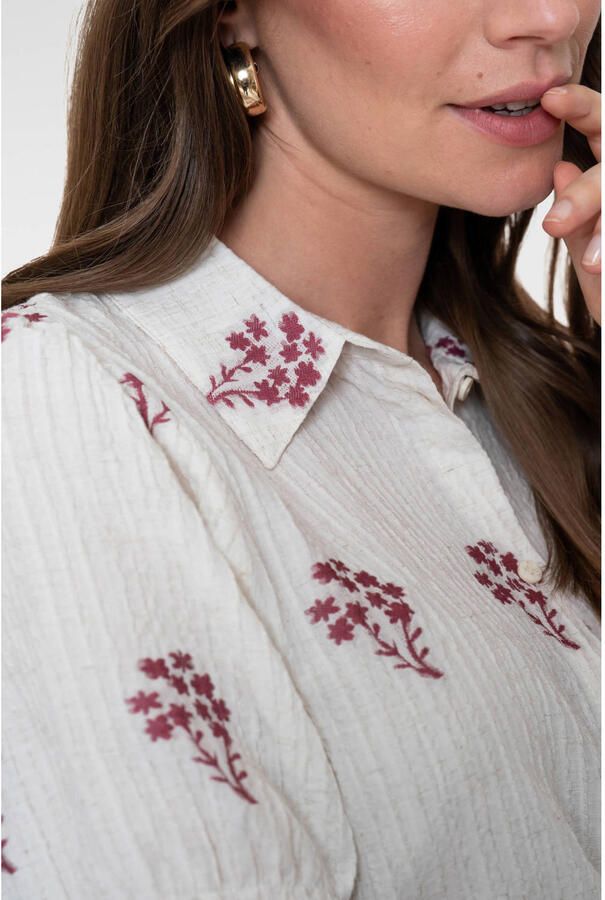 Geisha gebloemde blouse wit - Foto 2