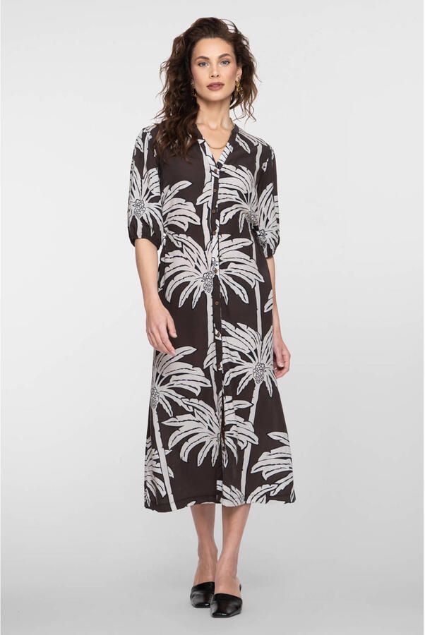 Geisha gebloemde blousejurk zwart