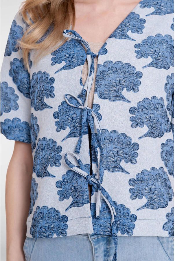 Geisha gebloemde blousetop blauw - Foto 2