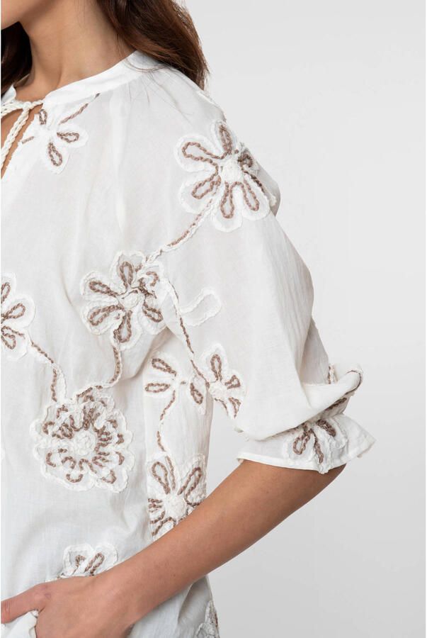 Geisha gebloemde blousetop met textuur wit - Foto 2