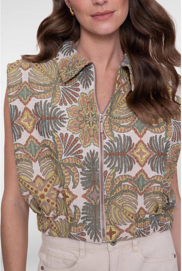 Geisha gebloemde gilet beige - Foto 2