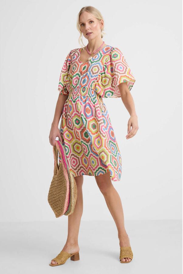 Geisha gebloemde halterjurk met paisley print oranje