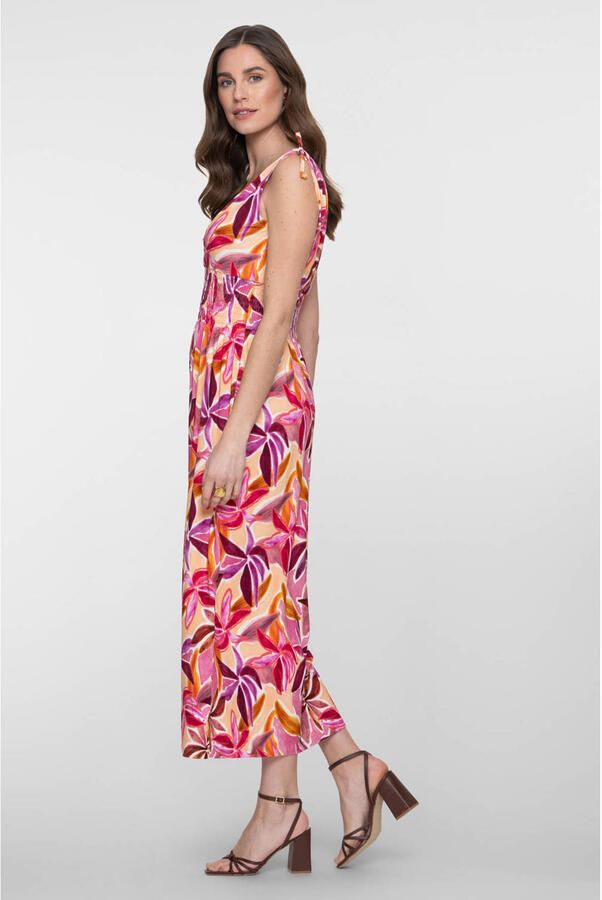 Geisha gebloemde maxi jurk roze - Foto 3