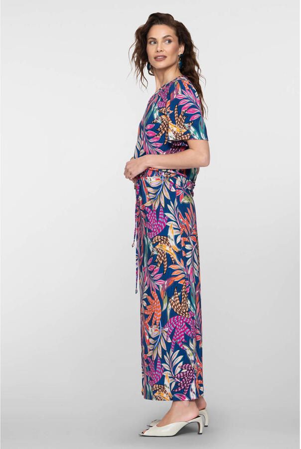 Geisha gebloemde maxi rok blauw - Foto 3