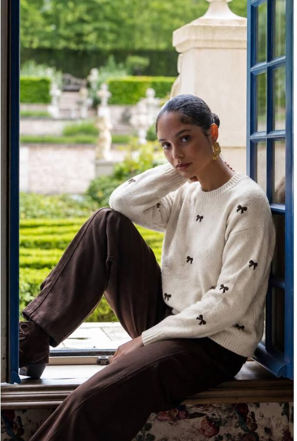 Geisha gebreide trui met print zand - Foto 2