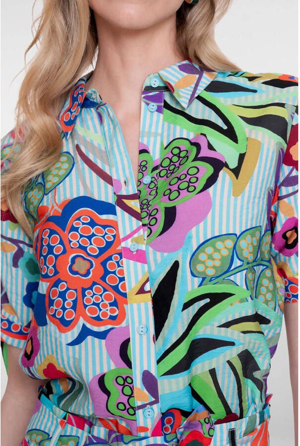 Geisha gestreepte blouse blauw - Foto 2