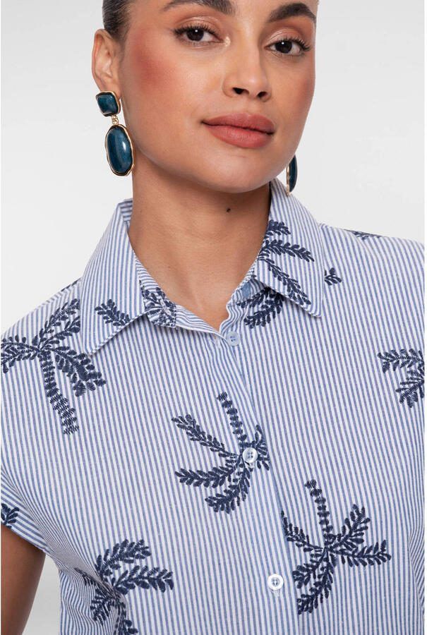 Geisha gestreepte blouse blauw - Foto 3