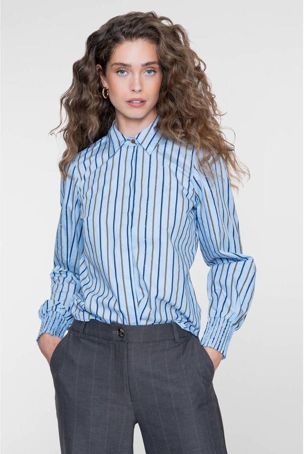 Geisha gestreepte blouse blauw - Foto 3