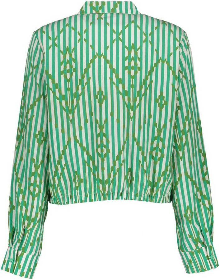 Geisha gestreepte blouse groen - Foto 2