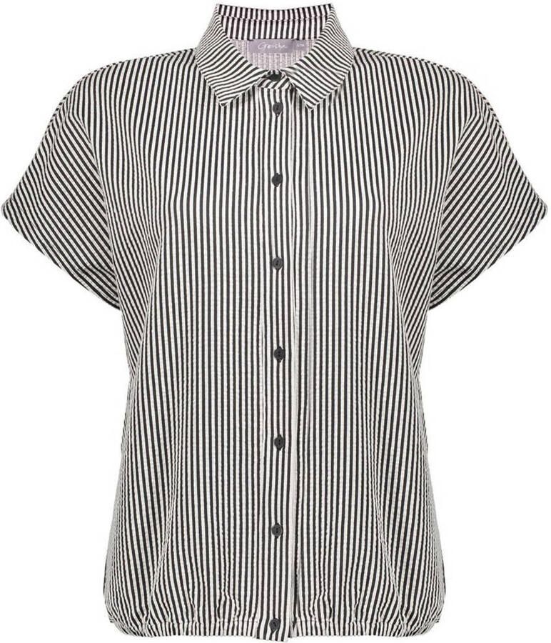 Geisha gestreepte blouse zwart - Foto 2