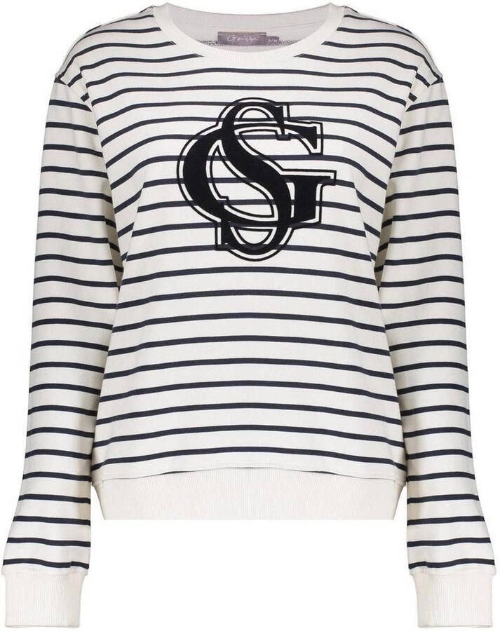 Geisha gestreepte sweater marineblauw - Foto 2