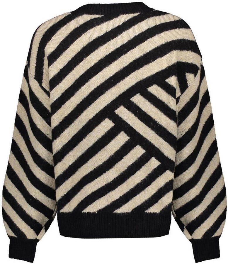 Geisha gestreepte sweater zwart - Foto 2