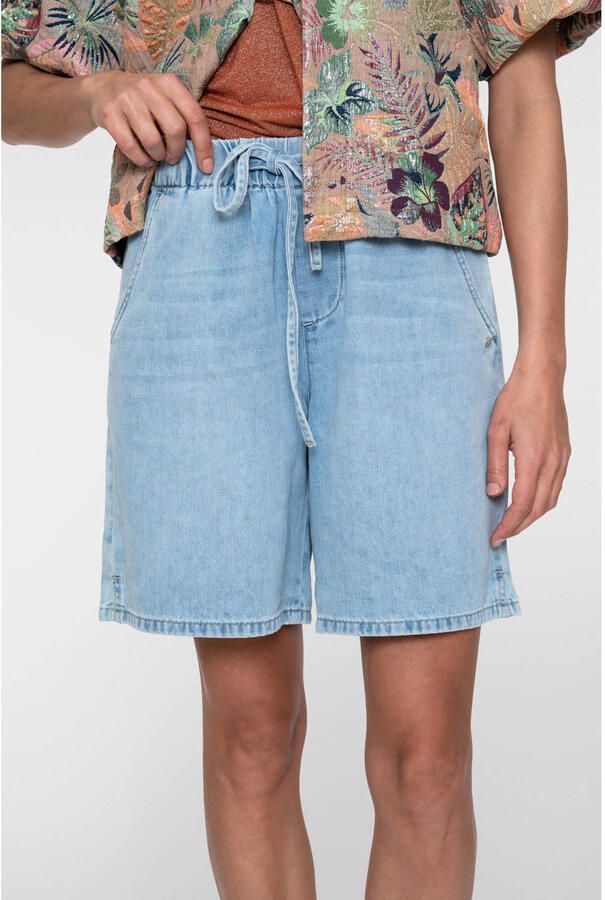 Geisha high waist denim short light blue denim