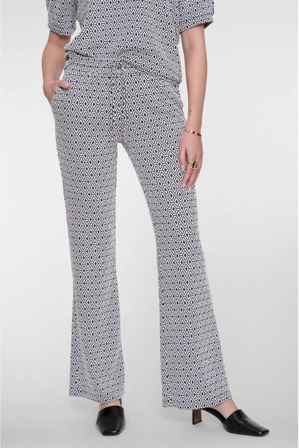 Geisha high waist flared broek donkerblauw