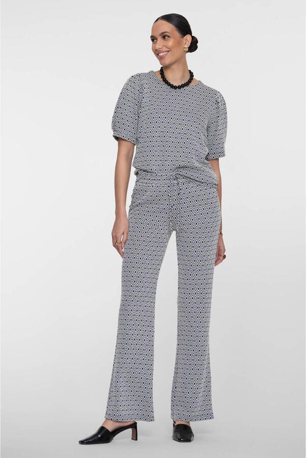 Geisha high waist flared broek donkerblauw - Foto 2