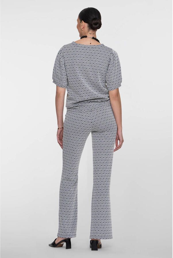 Geisha high waist flared broek donkerblauw - Foto 3