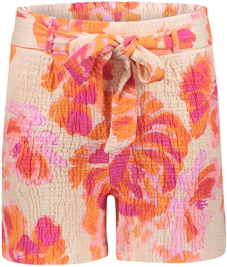 Geisha high waist gebloemde casual short roze - Foto 3