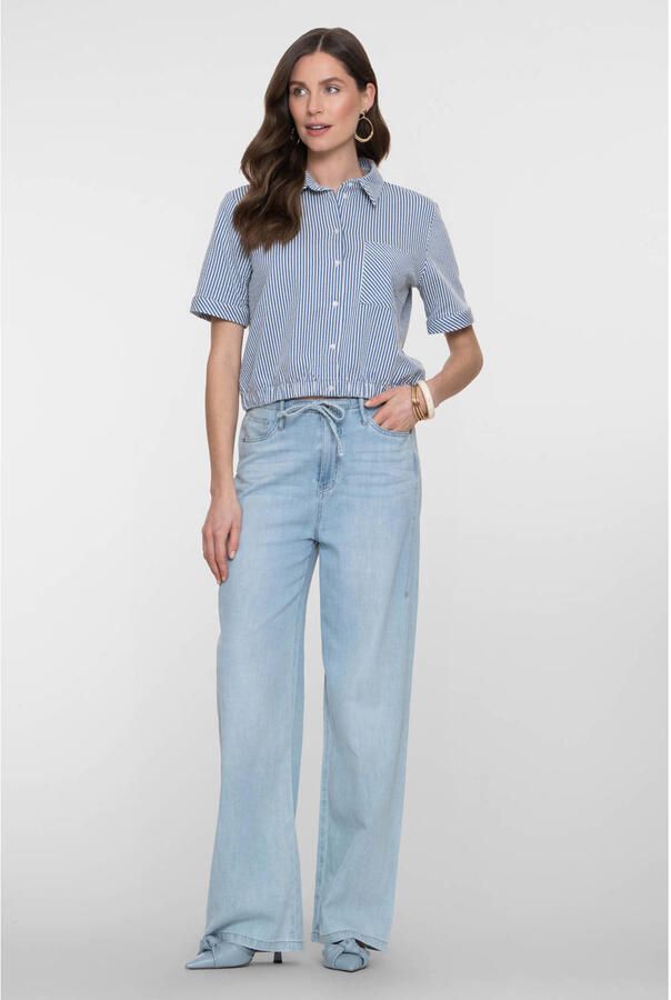 Geisha high waist wide leg jeans light blue denim - Foto 3