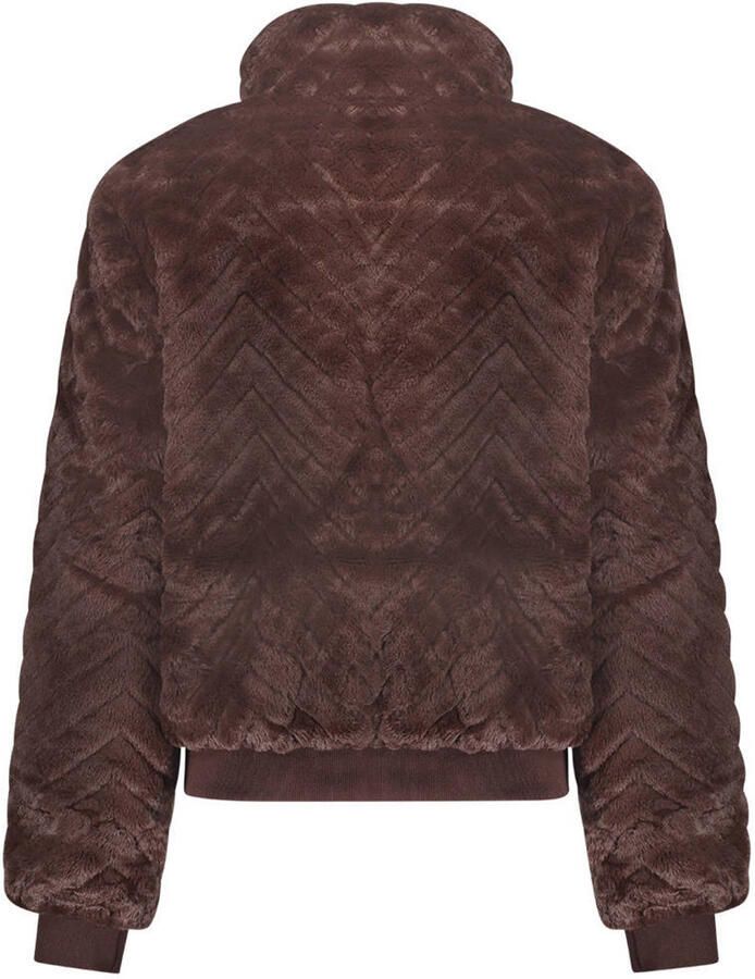 Geisha imitatiebont faux fur jas bruin