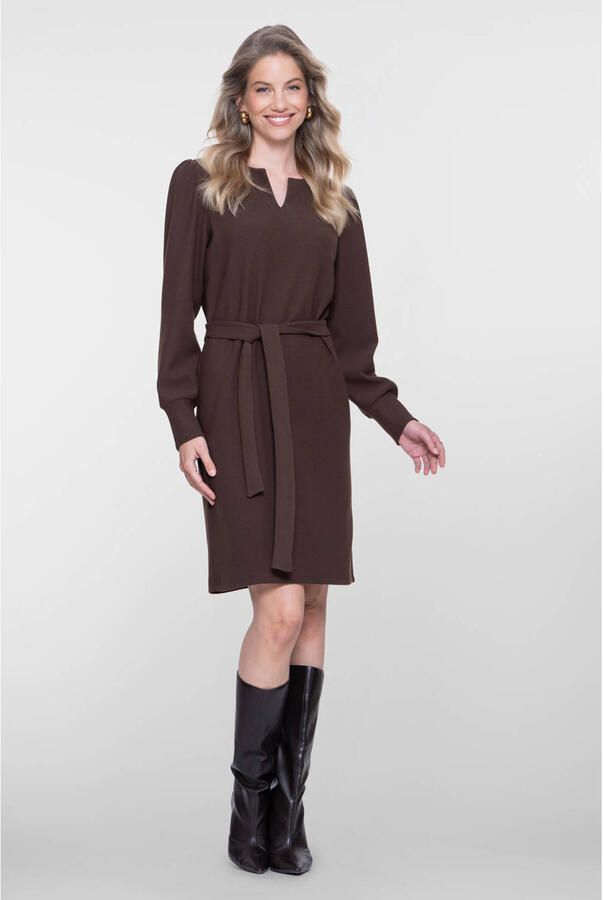 Geisha midi jurk bruin