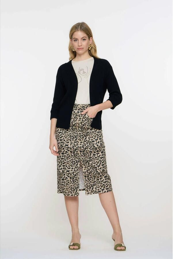 Geisha Jeansrok met Luipaardprint Multicolor Dames - Foto 2
