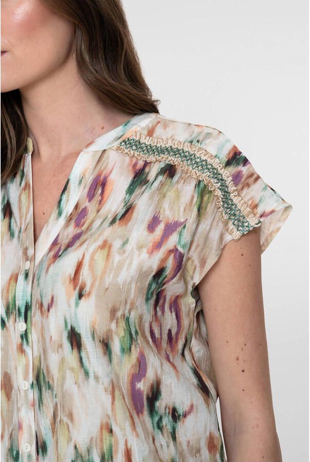 Geisha rechtvallend dip-dye blouse ecru - Foto 3