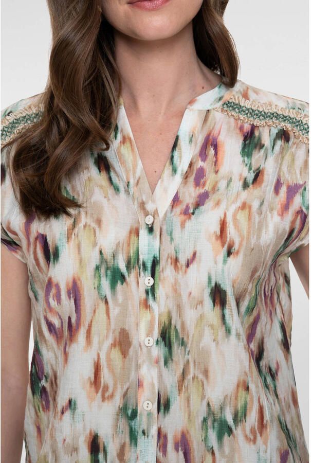 Geisha rechtvallend dip-dye blouse ecru - Foto 2