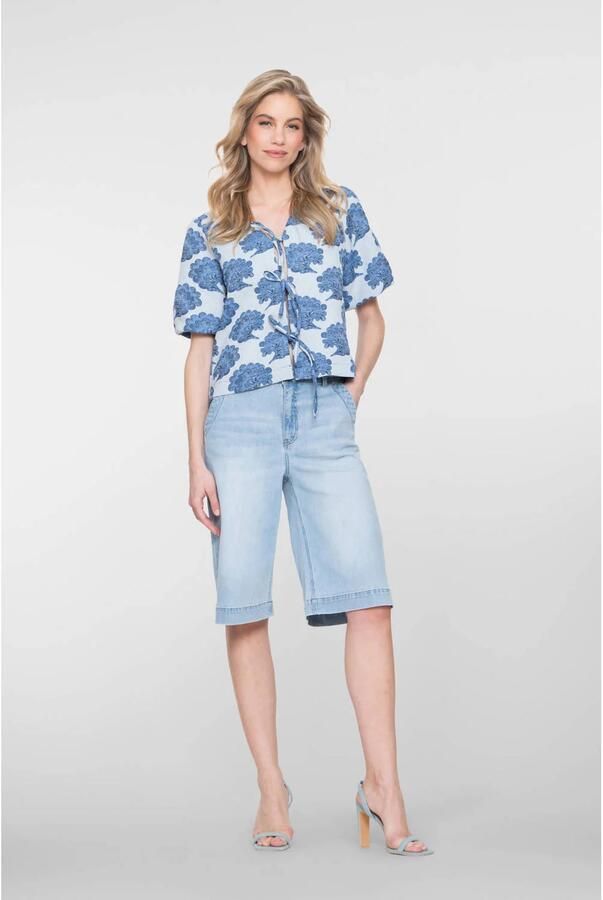 Geisha regular waist broek light blue denim - Foto 2