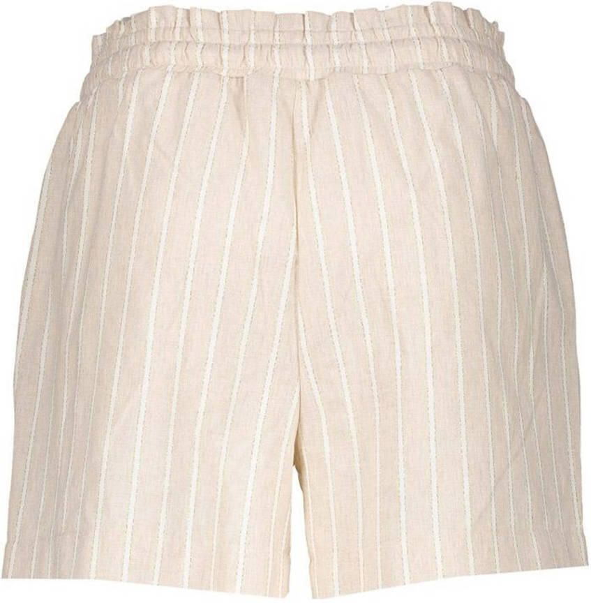 Geisha regular waist casual short met krijtstreep beige - Foto 2