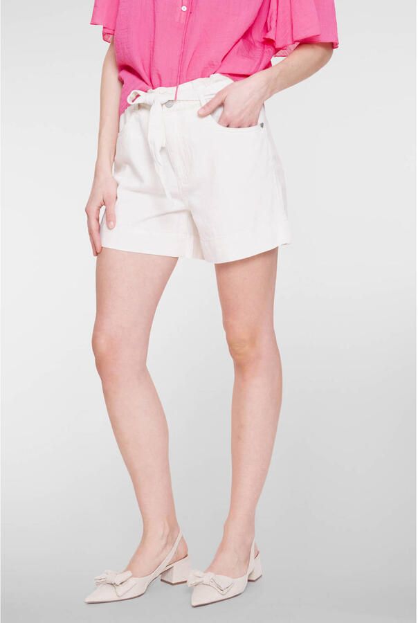 Geisha regular waist denim short ecru