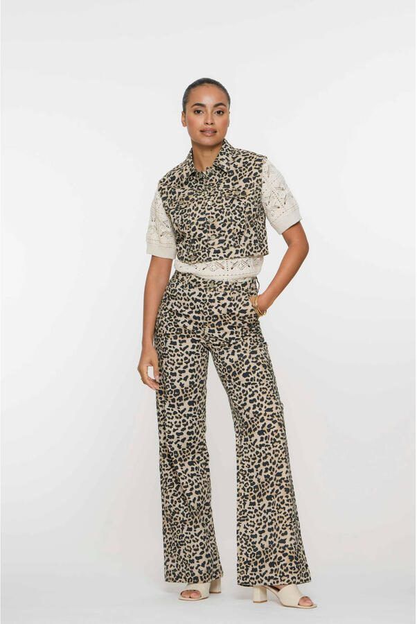 Geisha Jeans met Luipaardprint Multicolor Dames - Foto 2