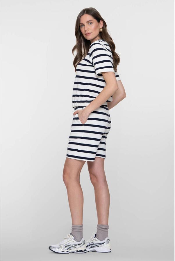 Geisha regular waist gestreepte casual short donkerblauw - Foto 3