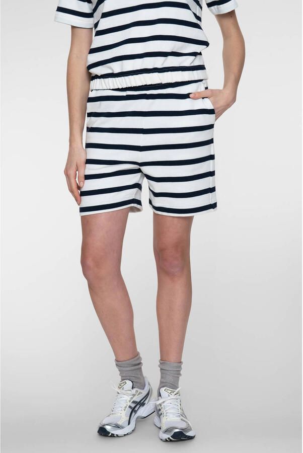 Geisha regular waist gestreepte casual short donkerblauw