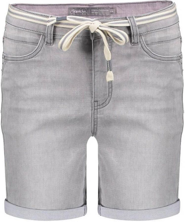 Geisha slim regular waist short grey denim