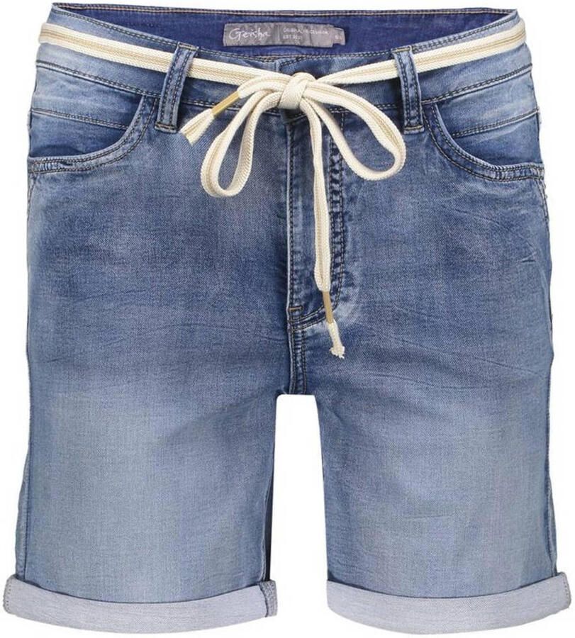 Geisha slim regular waist short medium blue denim