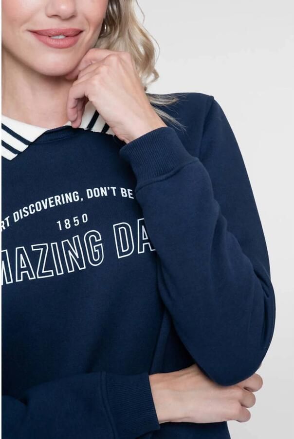 Geisha sweater met tekst donkerblauw - Foto 2